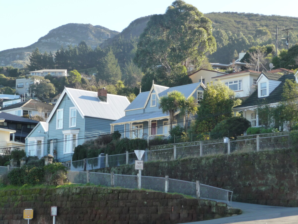 Houses on Coleridge Terrace, Lyttelton discoverywall.nz