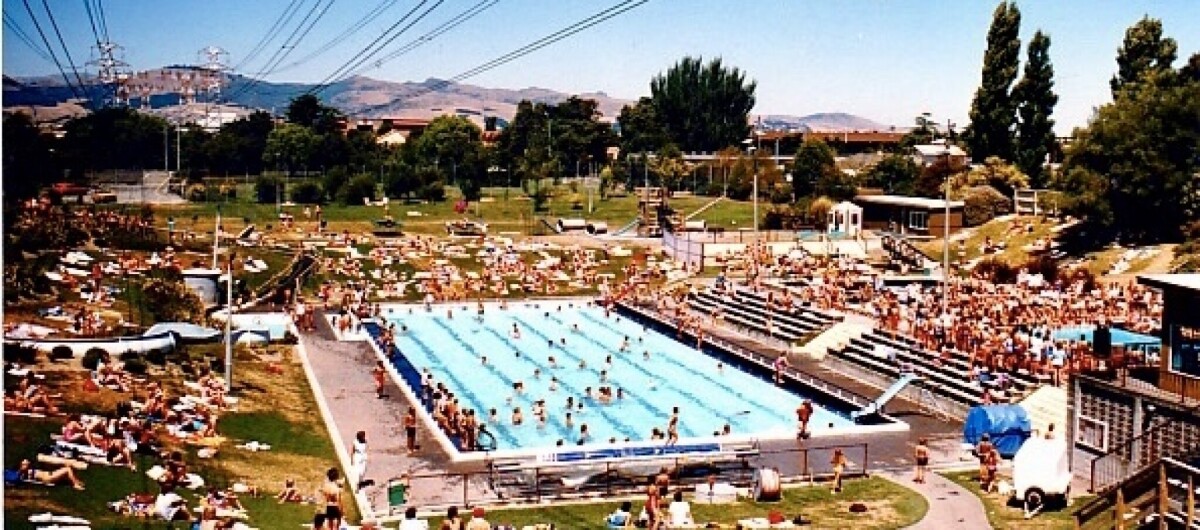 Former Centennial Pool complex seen from Oxford Terrace