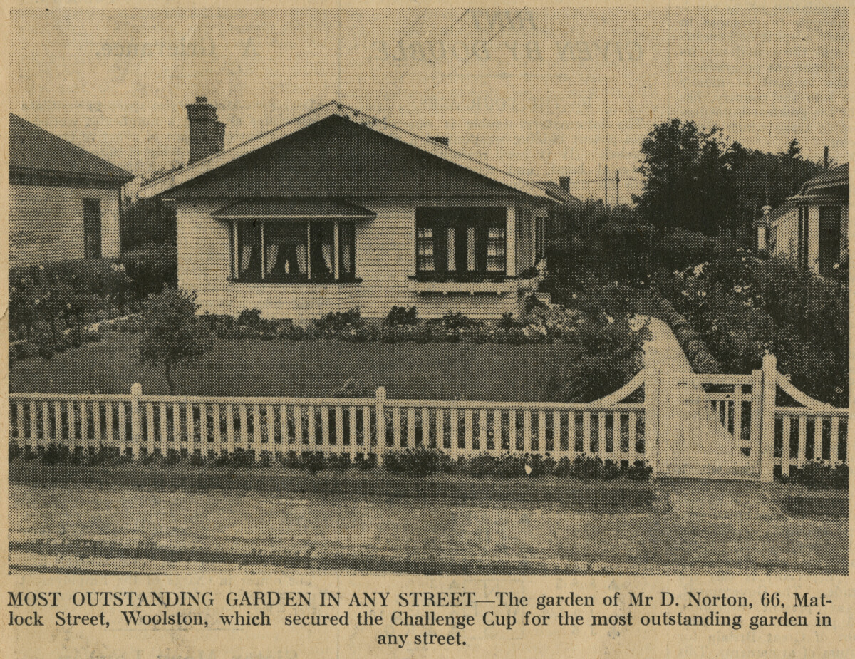 The garden of Mr D. Norton, 66 Matlock Street, Woolston.