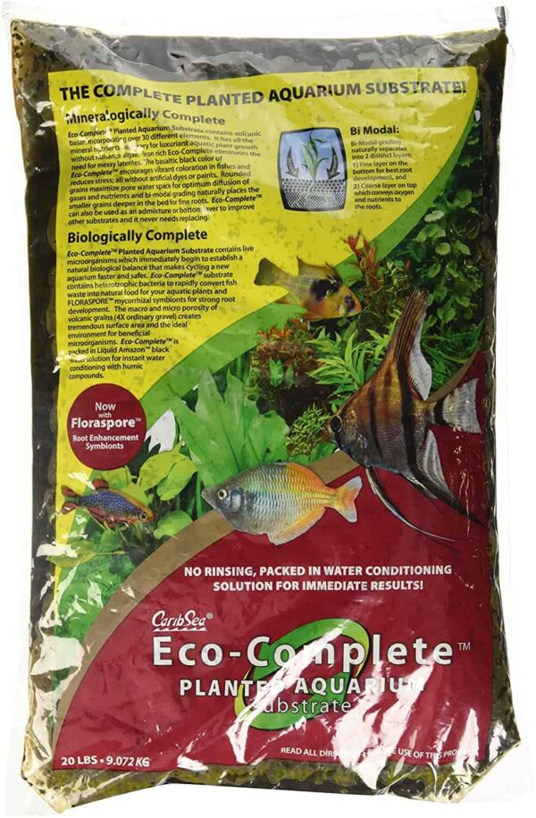 Eco Complete Planted Black Aquarium Substrate 20 lbs Discus Rescue