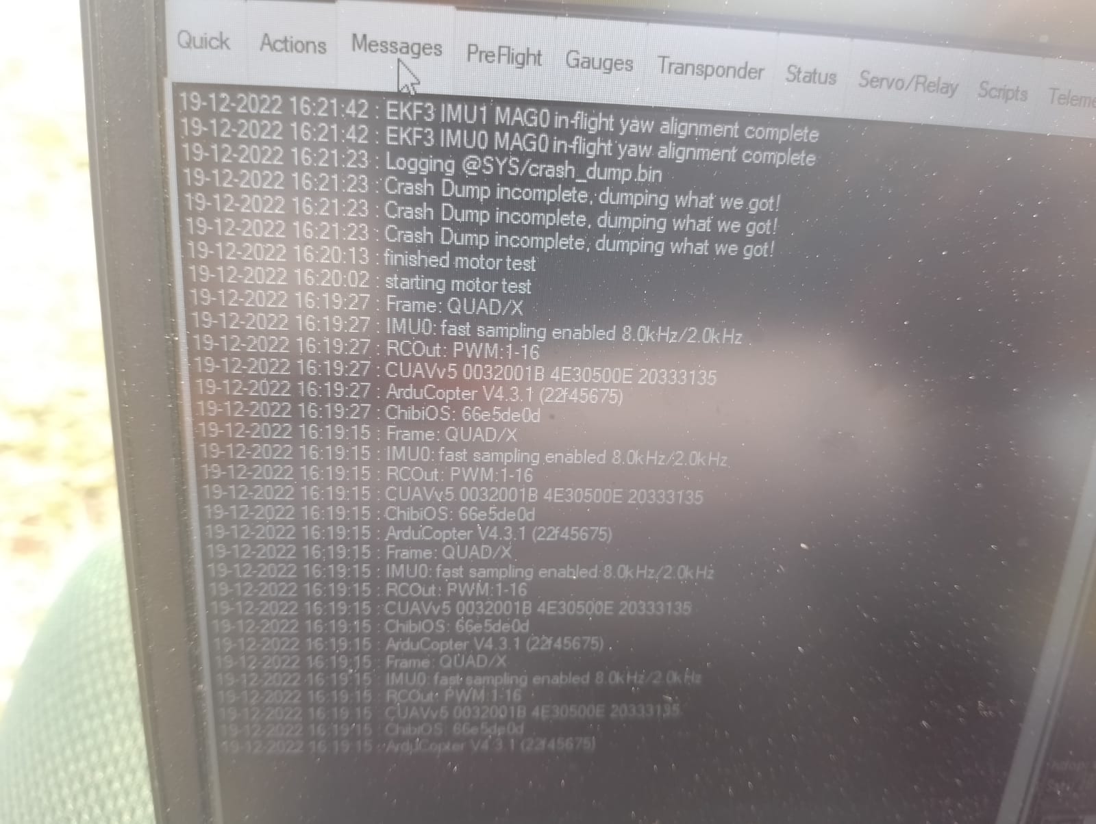 Crash dump error Copter 4.3 ArduPilot Discourse