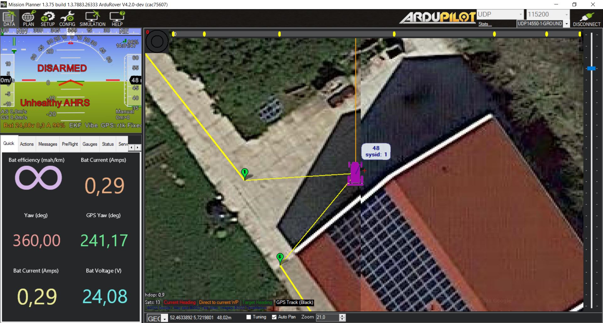 How to force GPS_YAW to rover's yaw? (simpleRTK2b+heading) Rover 4.2
