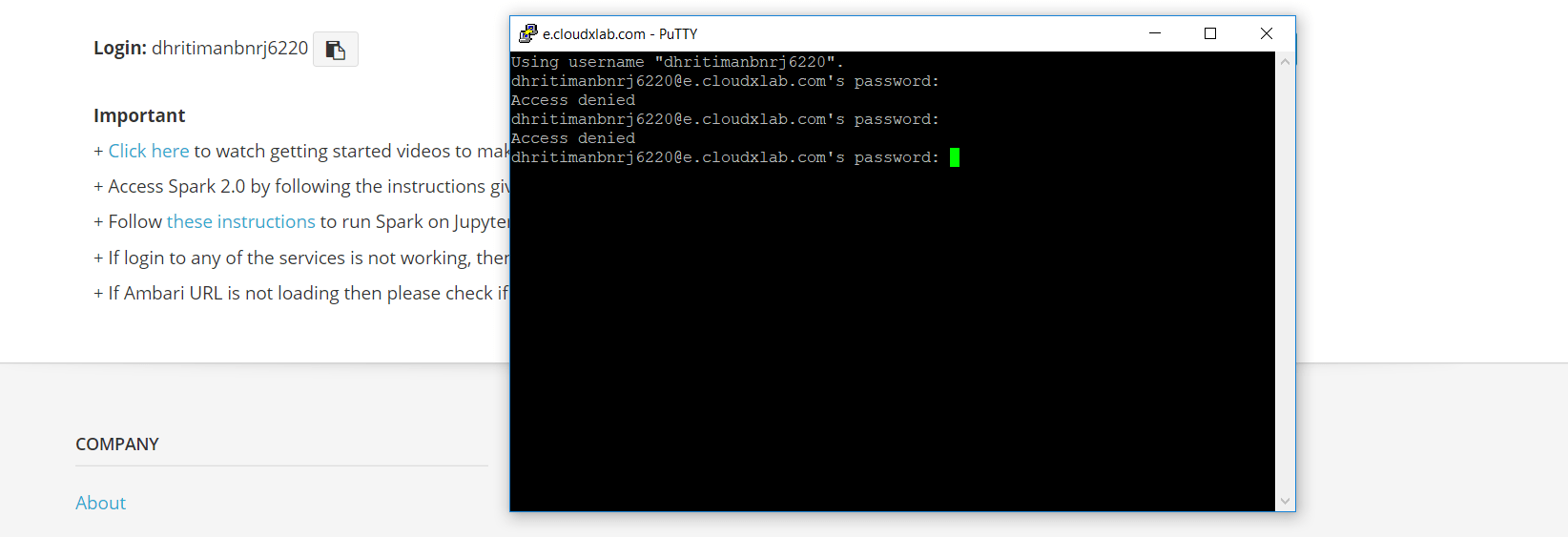 Unable to connect to putty and giving error in authentication by