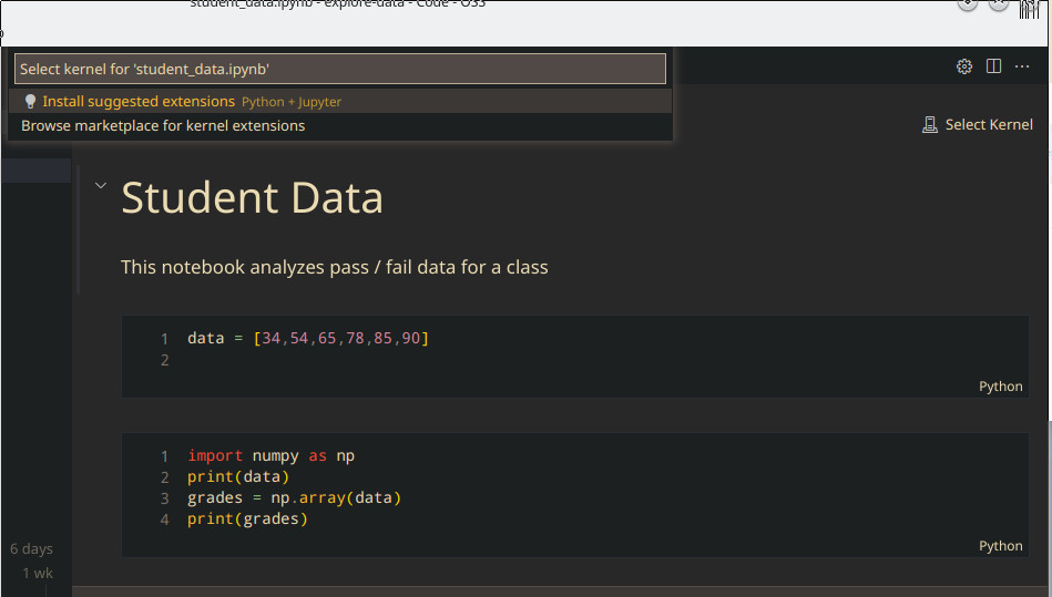 Setting up and integrating Jupyter Notebook development environment with VSC Python Help