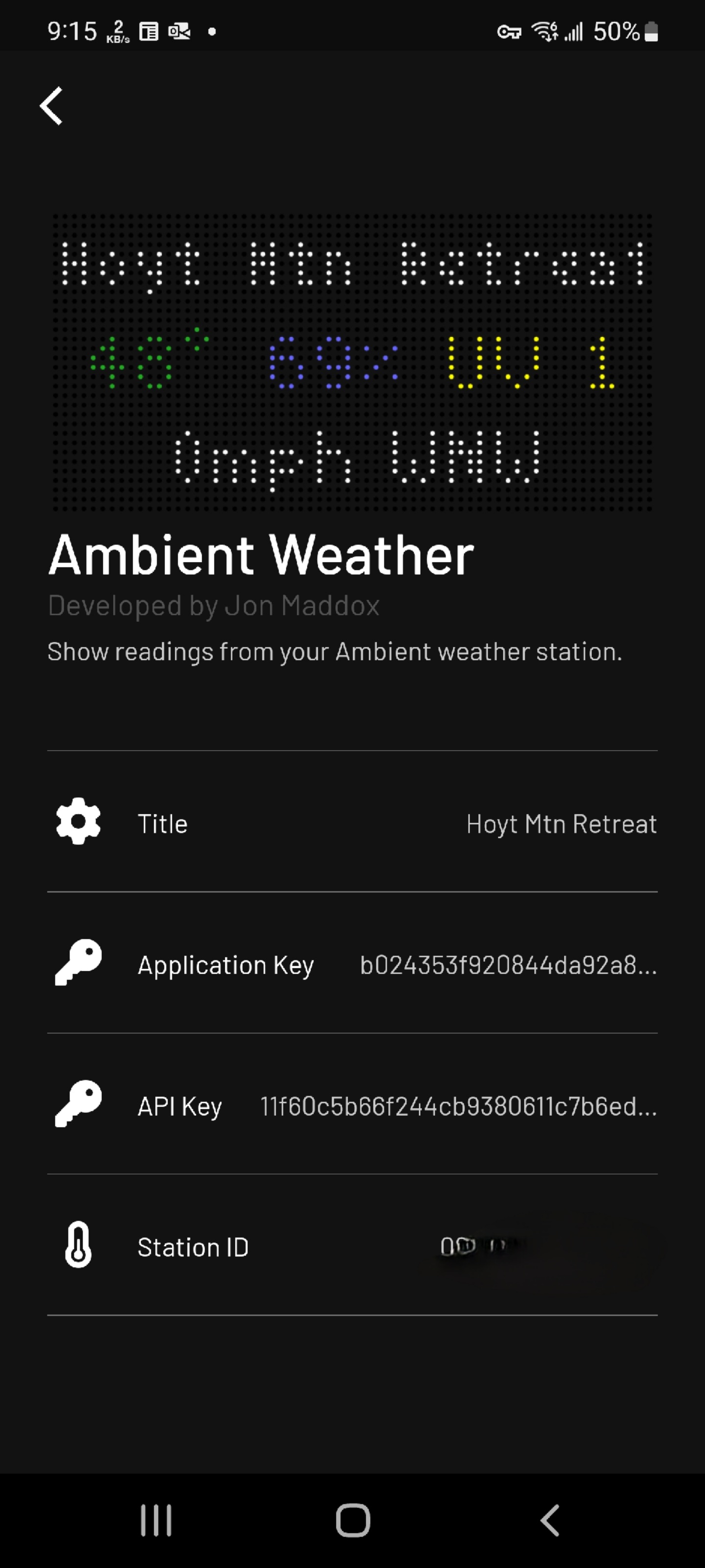Ambient Weather App by Jon Maddox Developers Tidbyt