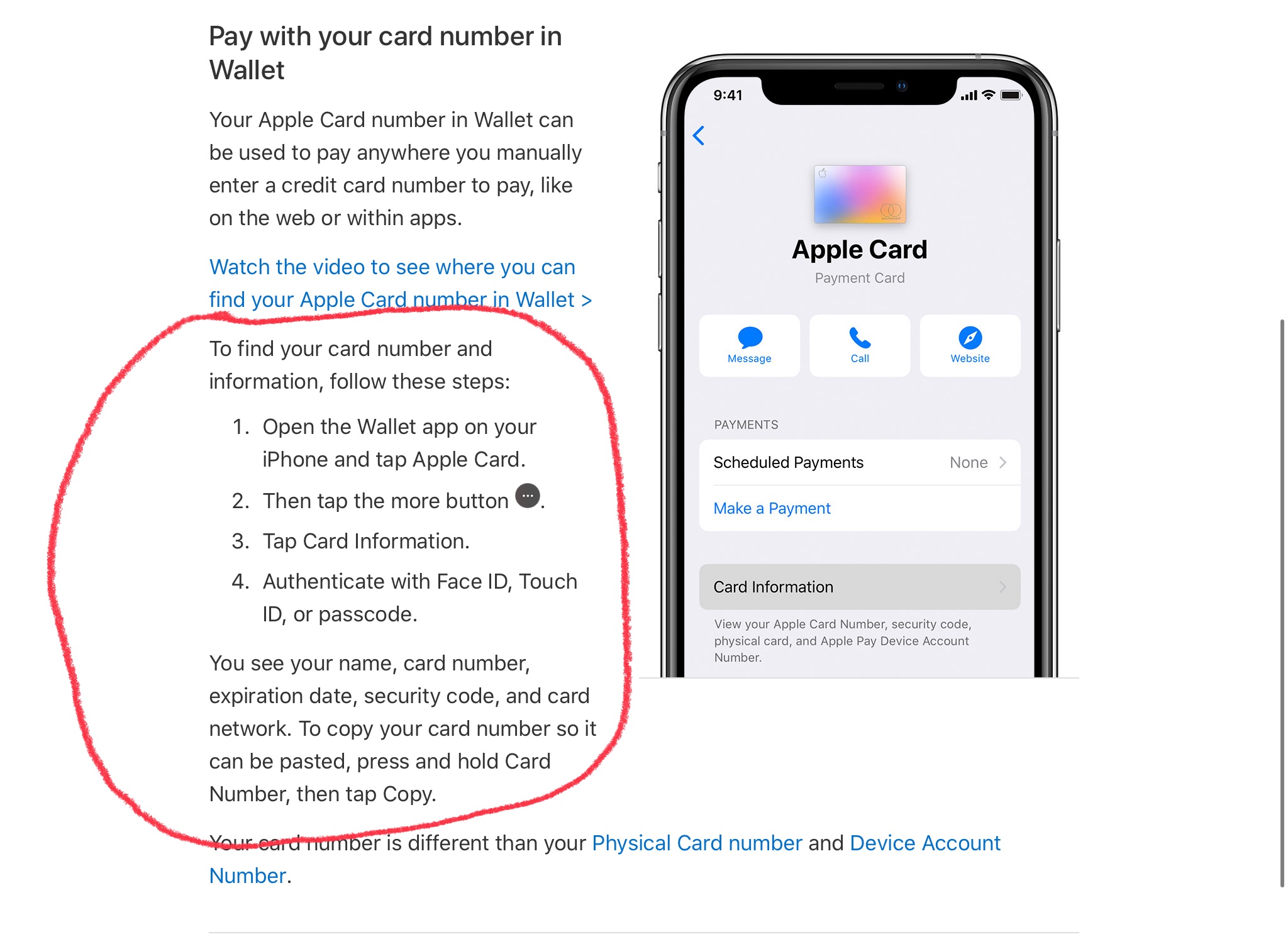 How can I get the full credit card number… Apple Community