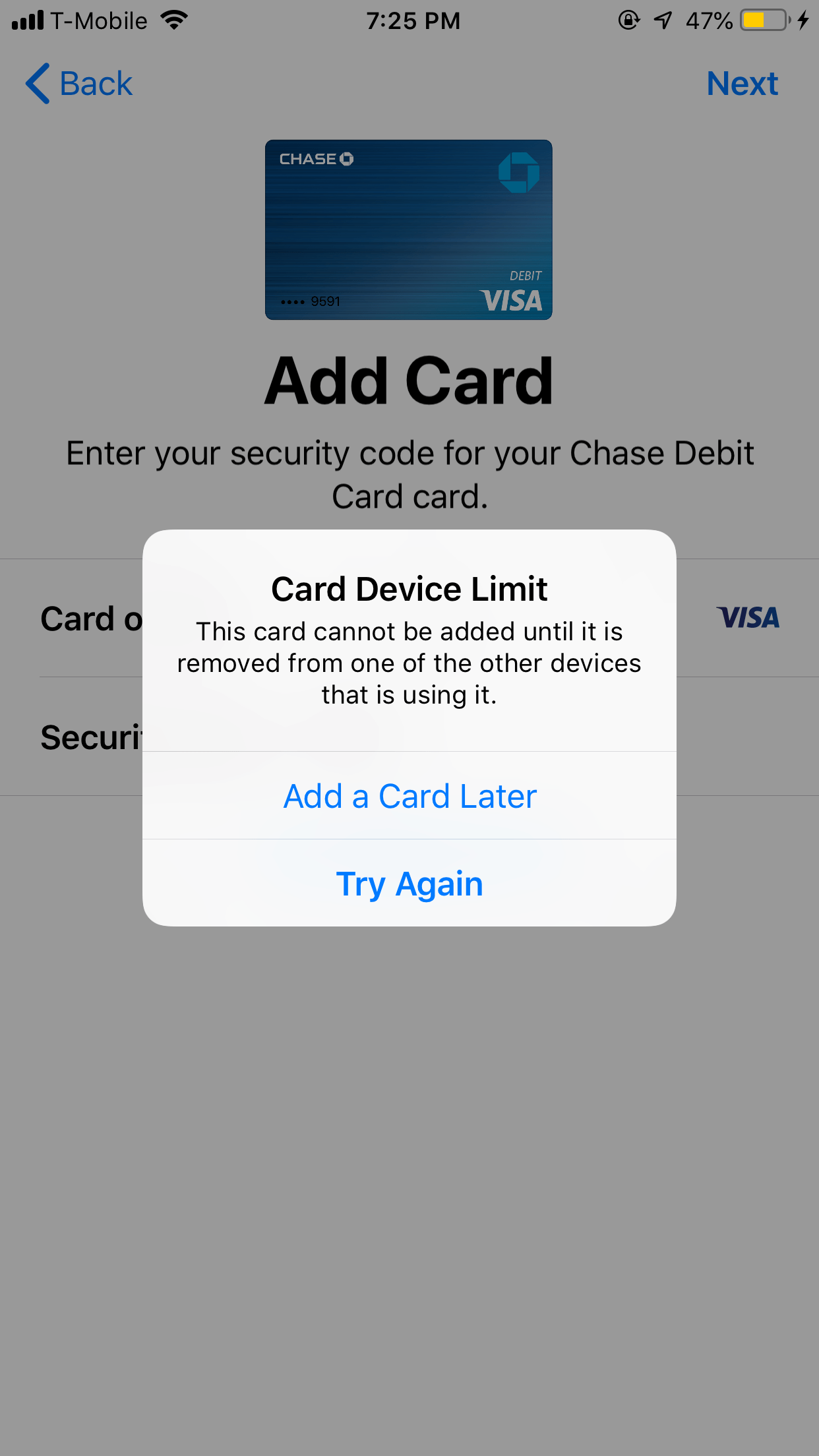 Card device limit Apple Community