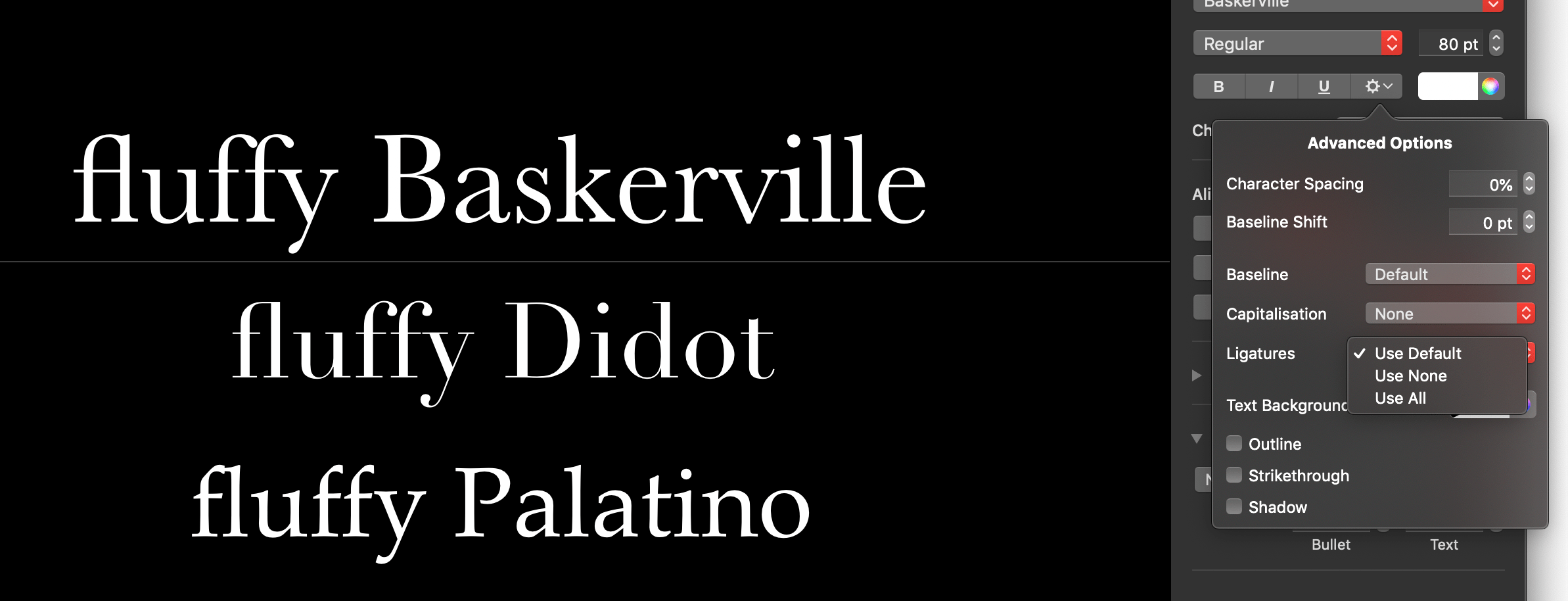 Ligatures not working (Keynote) Apple Community