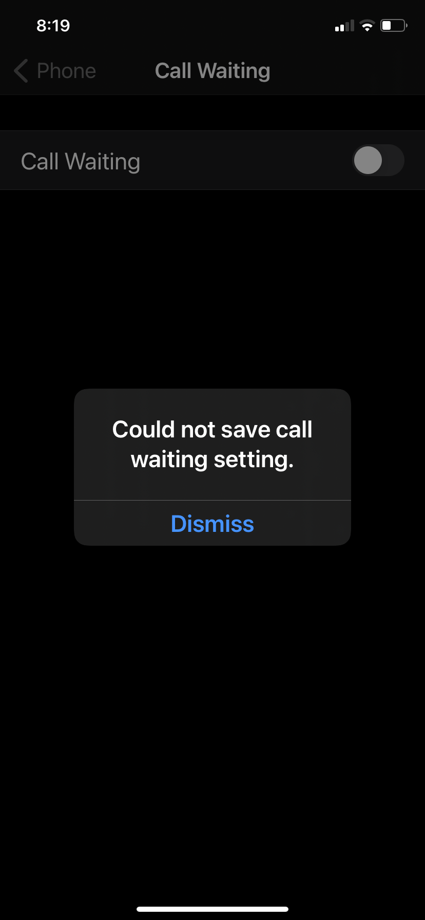 Call waiting setting Apple Community