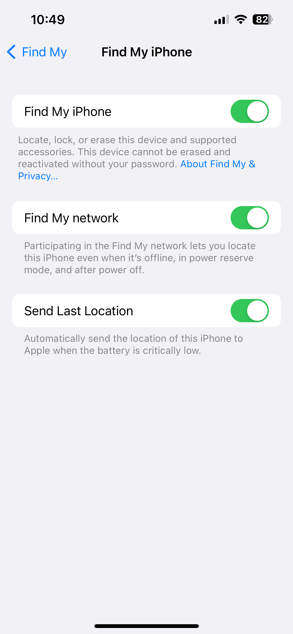 "IPHONE FINDABLE AFTER POWER OFF" NOT SHO… Apple Community