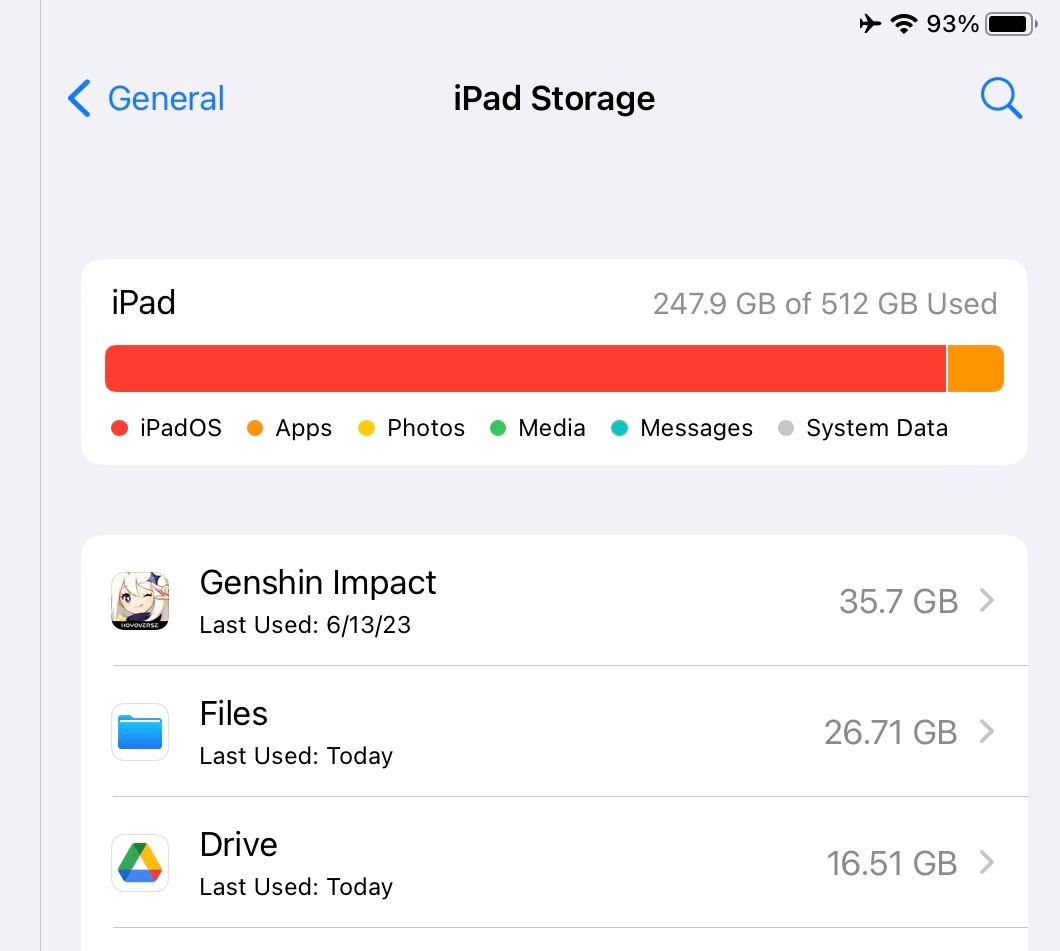 iPad storage (iPadOS) Apple Community