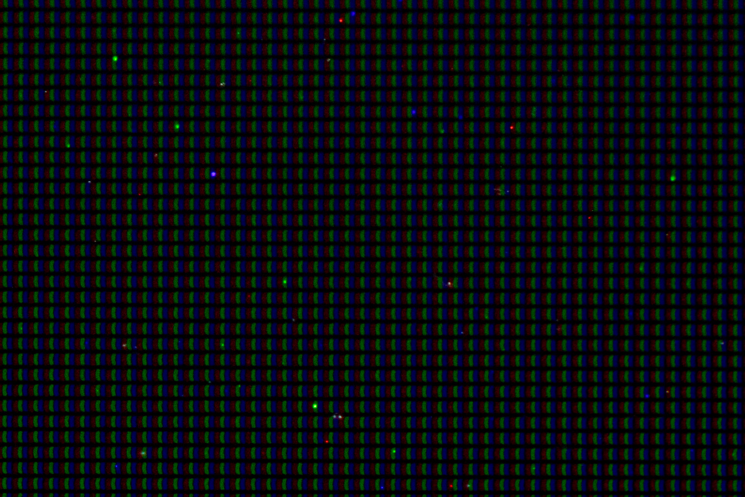 Red, Green, and Blue dots on screen Apple Community