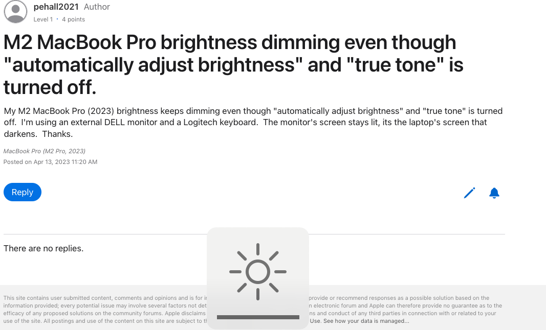 M2 MacBook Pro brightness dimming even th… Apple Community