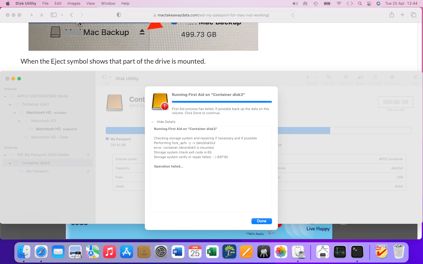 First Aid not working on WD My Passport f… Apple Community