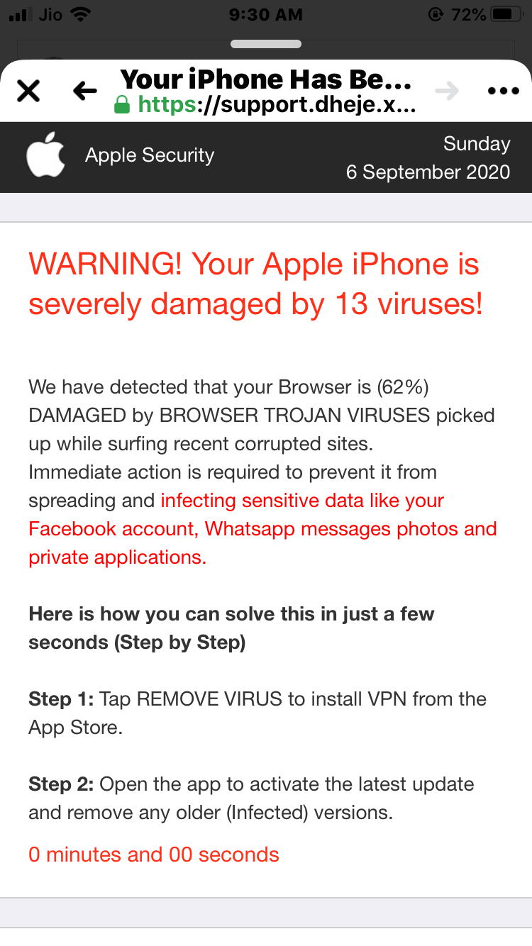 Apple security warning message Apple Community