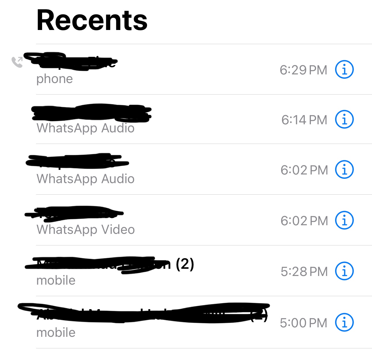 WhatsApp call log showing in iPhone call … Apple Community