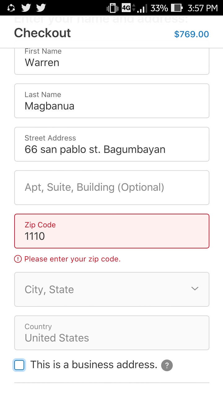 Entering my Zip code doesnt work it say i… Apple Community