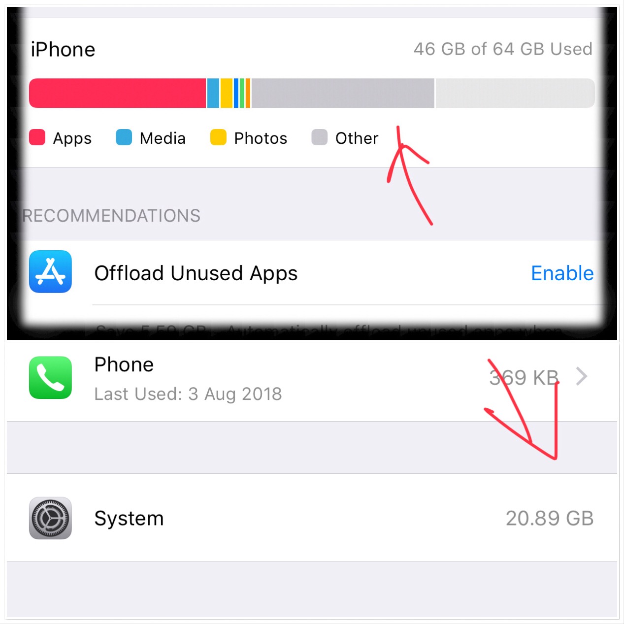 iPhone System taking up storage space Apple Community