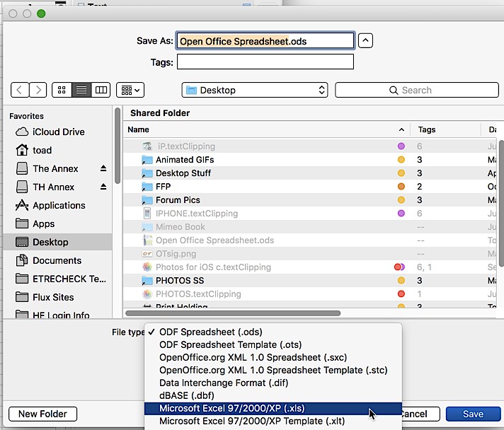 Trouble Converting ODS files to XLS Apple Community