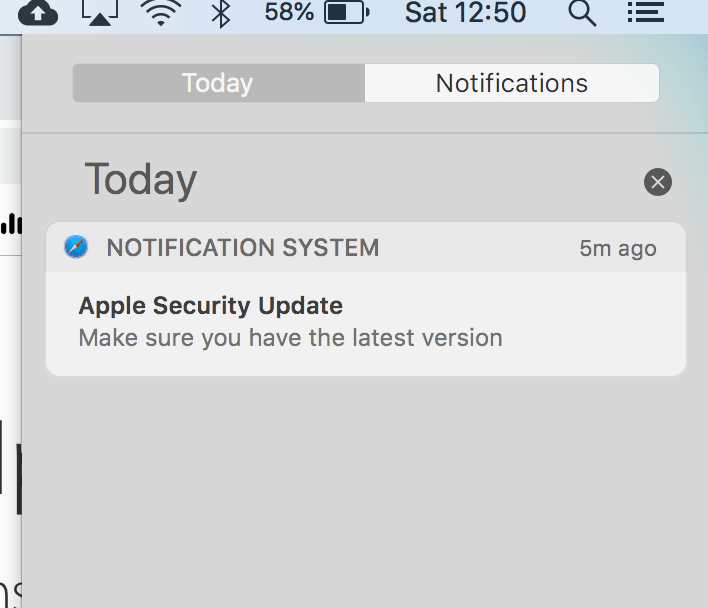Fake "Apple" System Notifications Apple Community