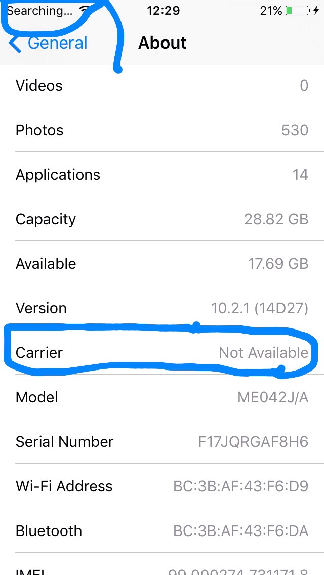 Carrier not Available Apple Community