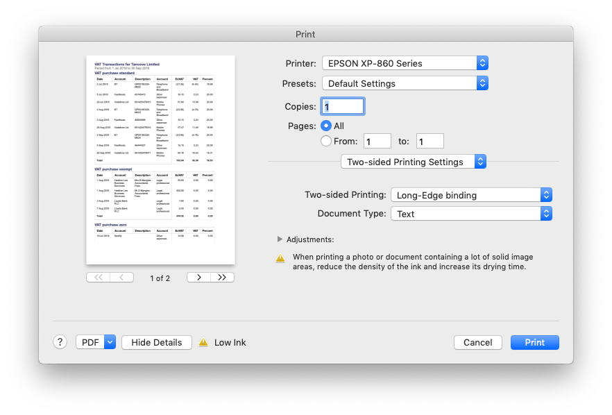 Two Sided Printing Greyed Out in Mojave Apple Community