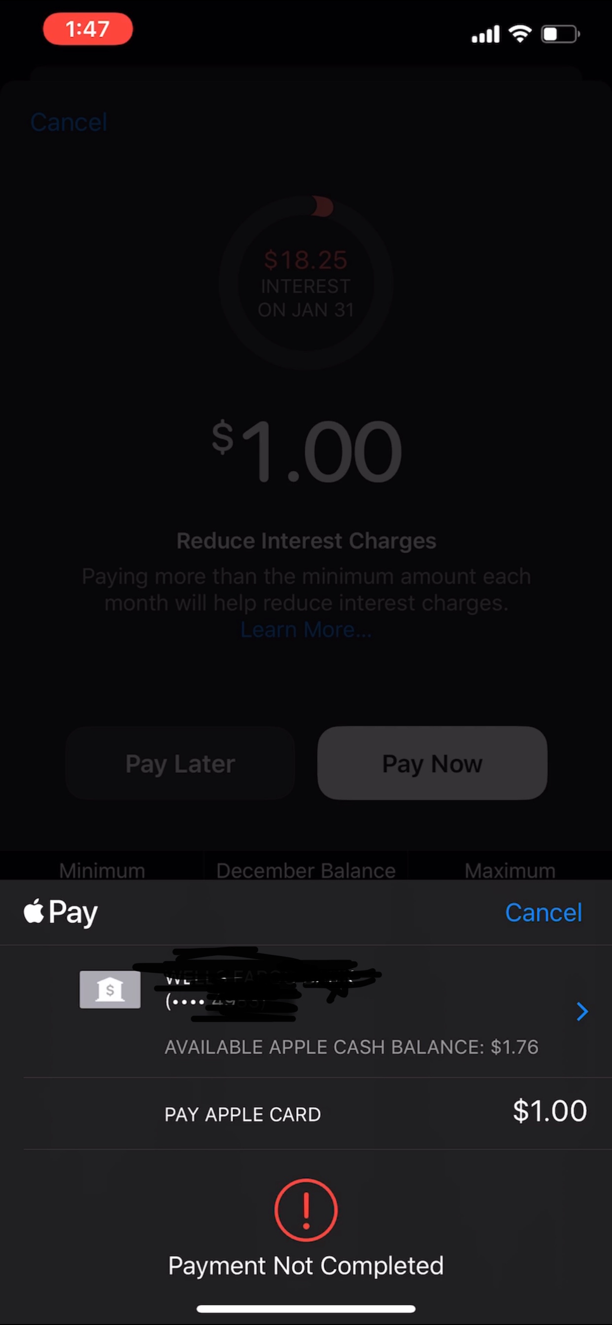 Apple Credit Card “Payment not Completed” Apple Community