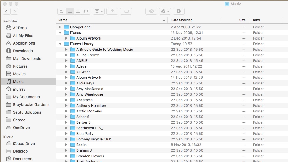 iTunes Music Folder inside iTunes Library Apple Community