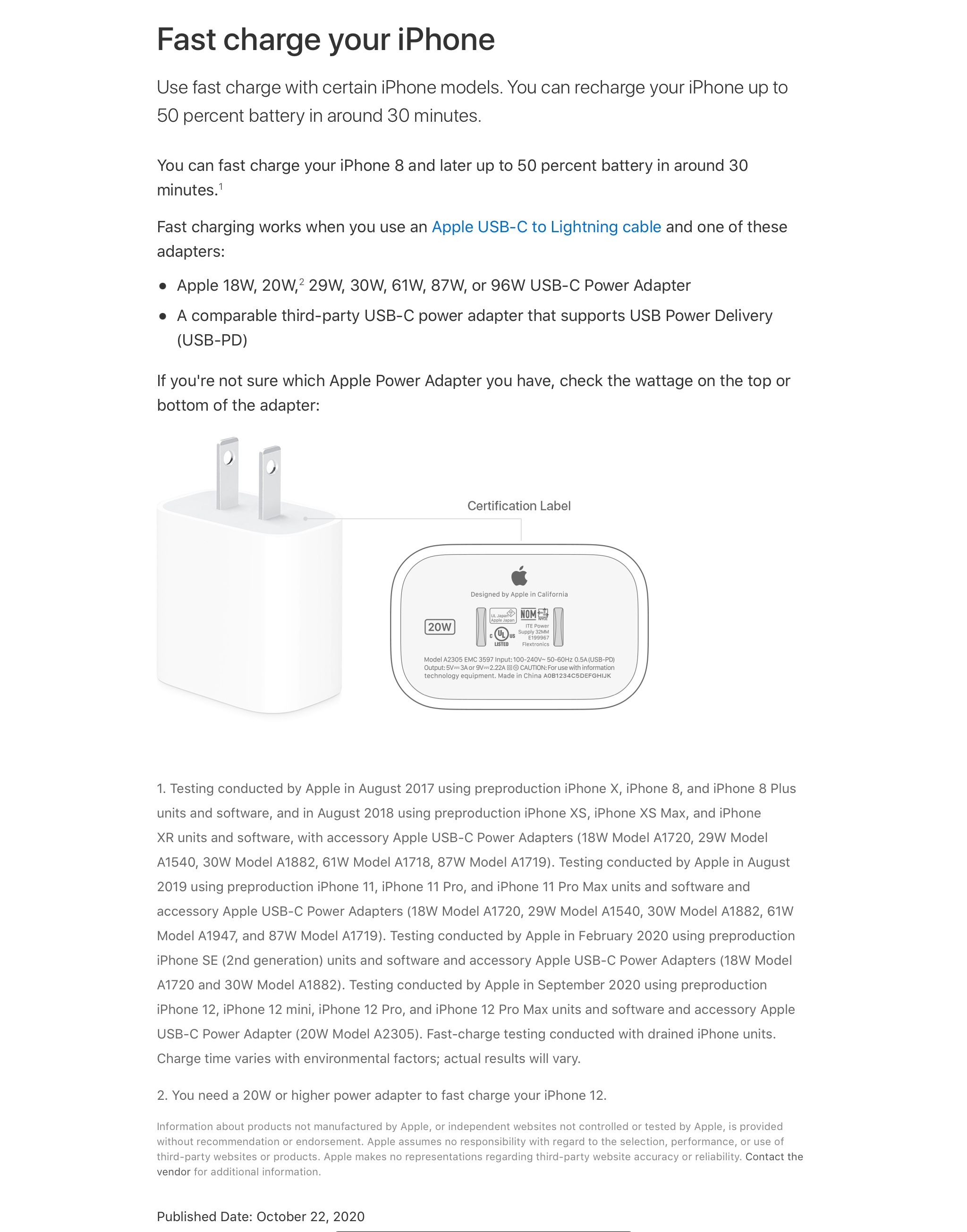 Can I use 61W power adapter for iPhone12 … Apple Community