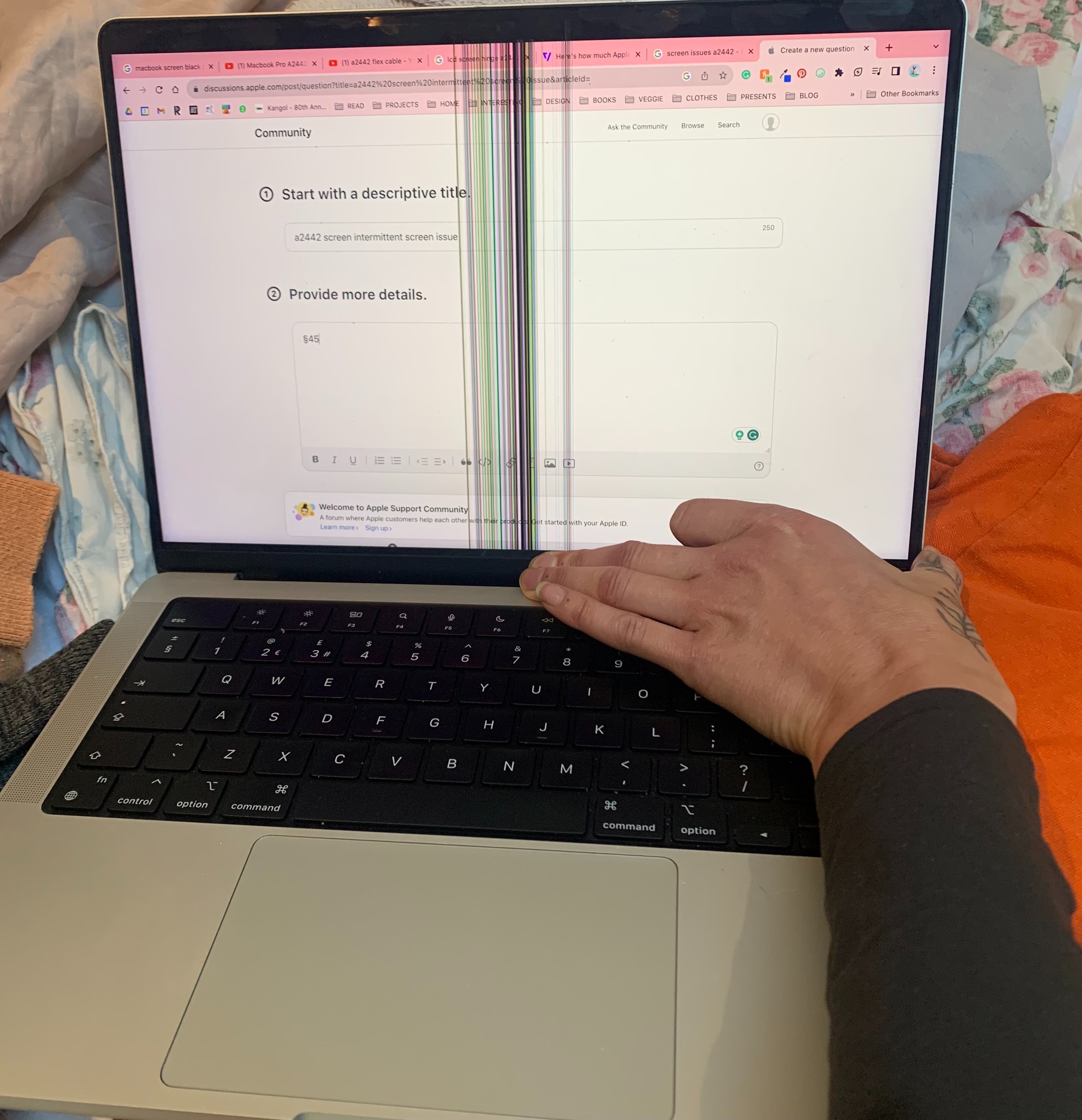 A2442 intermittent screen issue, black st… Apple Community
