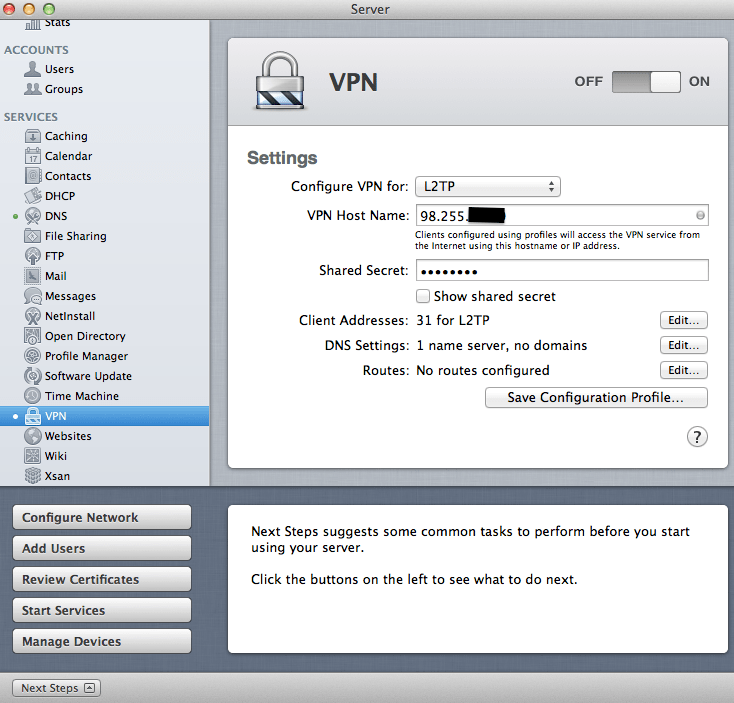 OS X Server / VPN /The L2TPVPN server di… Apple Community
