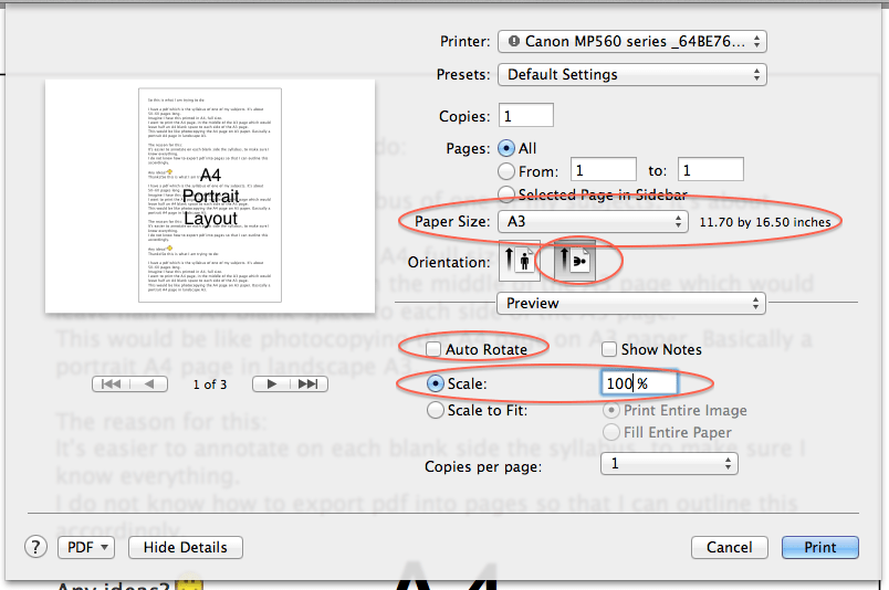 pdf pages A4 into middle of A3 Apple Community