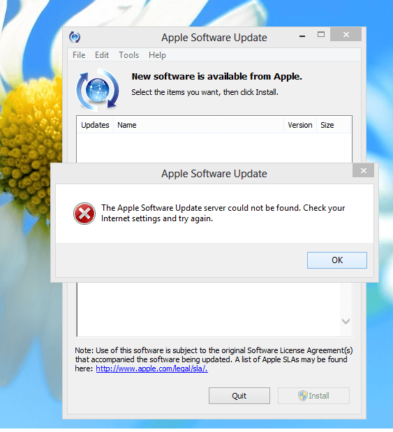 Apple Software Update problem on Windows 8 Apple Community