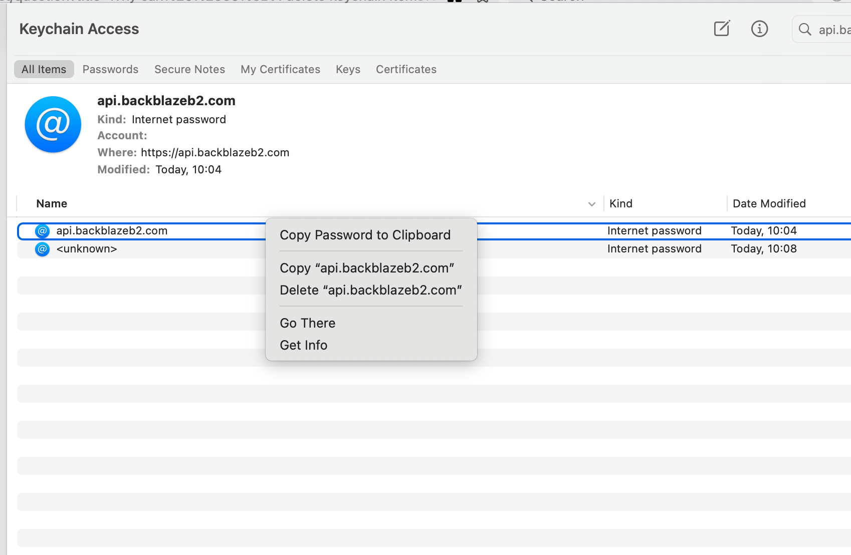 Why can't I delete keychain items? Apple Community