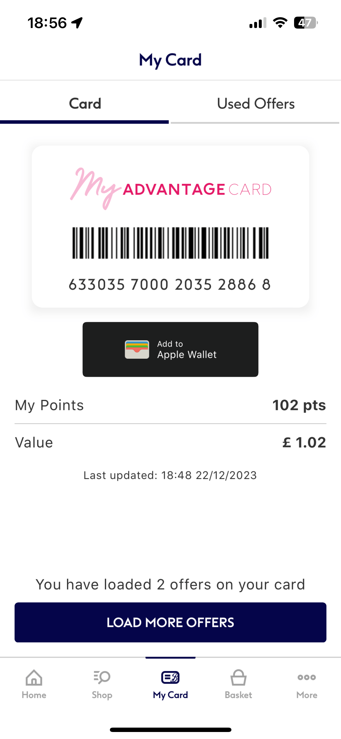 Can’t add digital Boots advantage card to… Apple Community