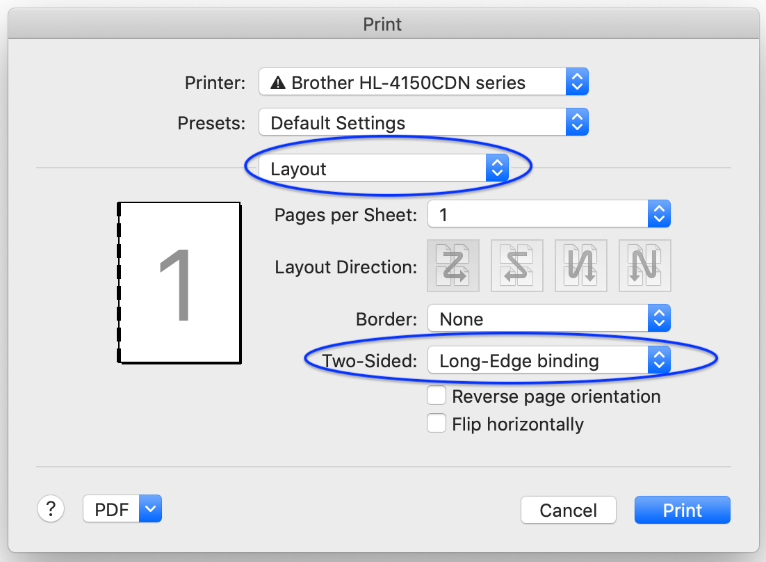 MacBook won't let me print double sided Apple Community
