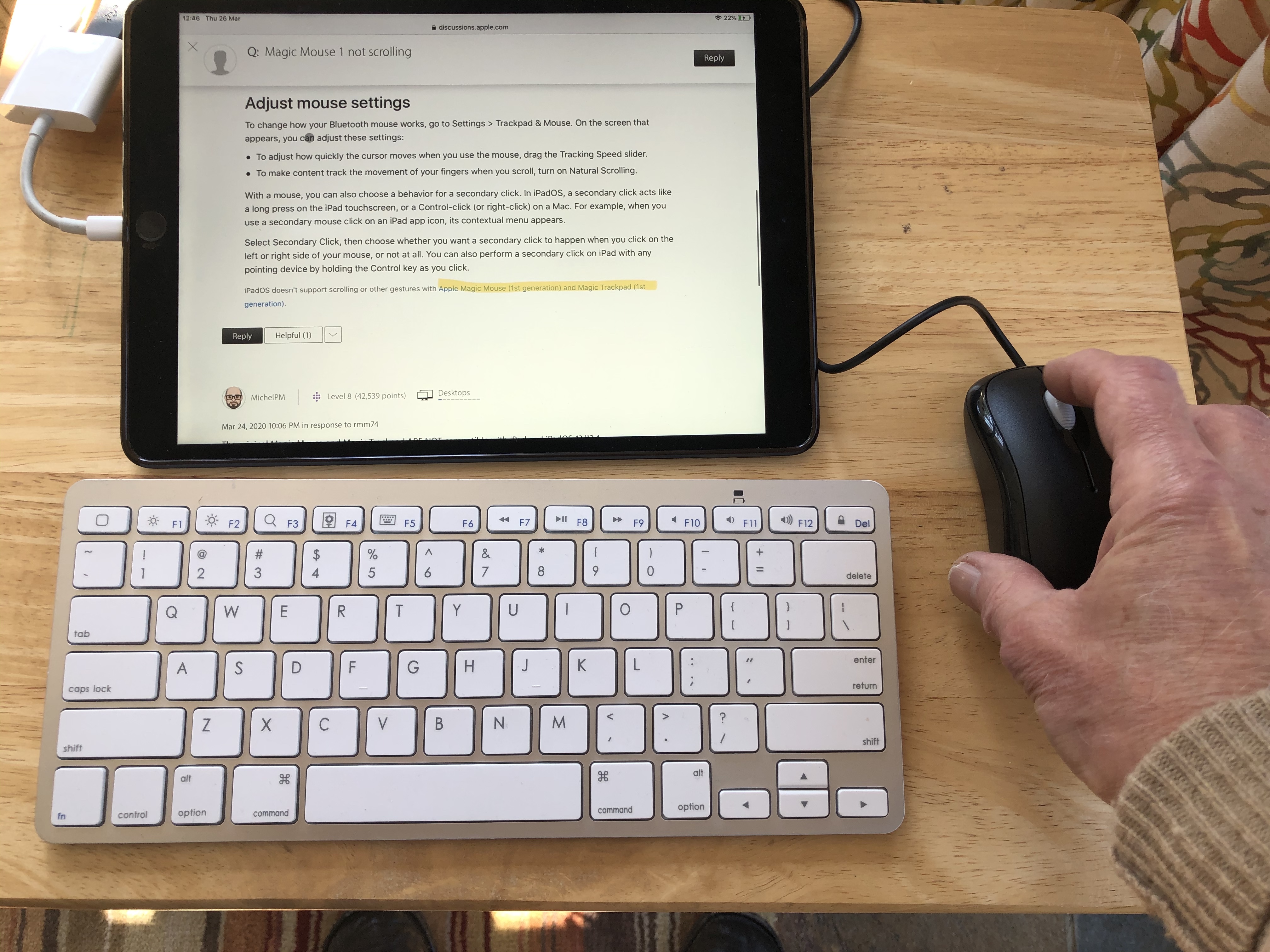 Magic Mouse 1 not scrolling Apple Community