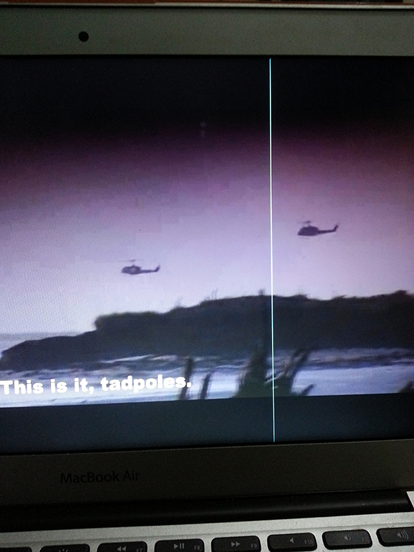 a Thin Blue Line on my Screen Apple Community