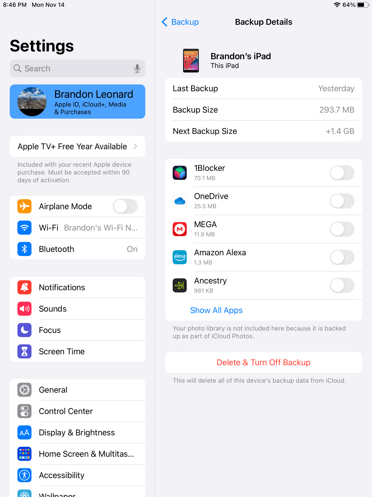 Why is iPad iCloud backup so large after … Apple Community