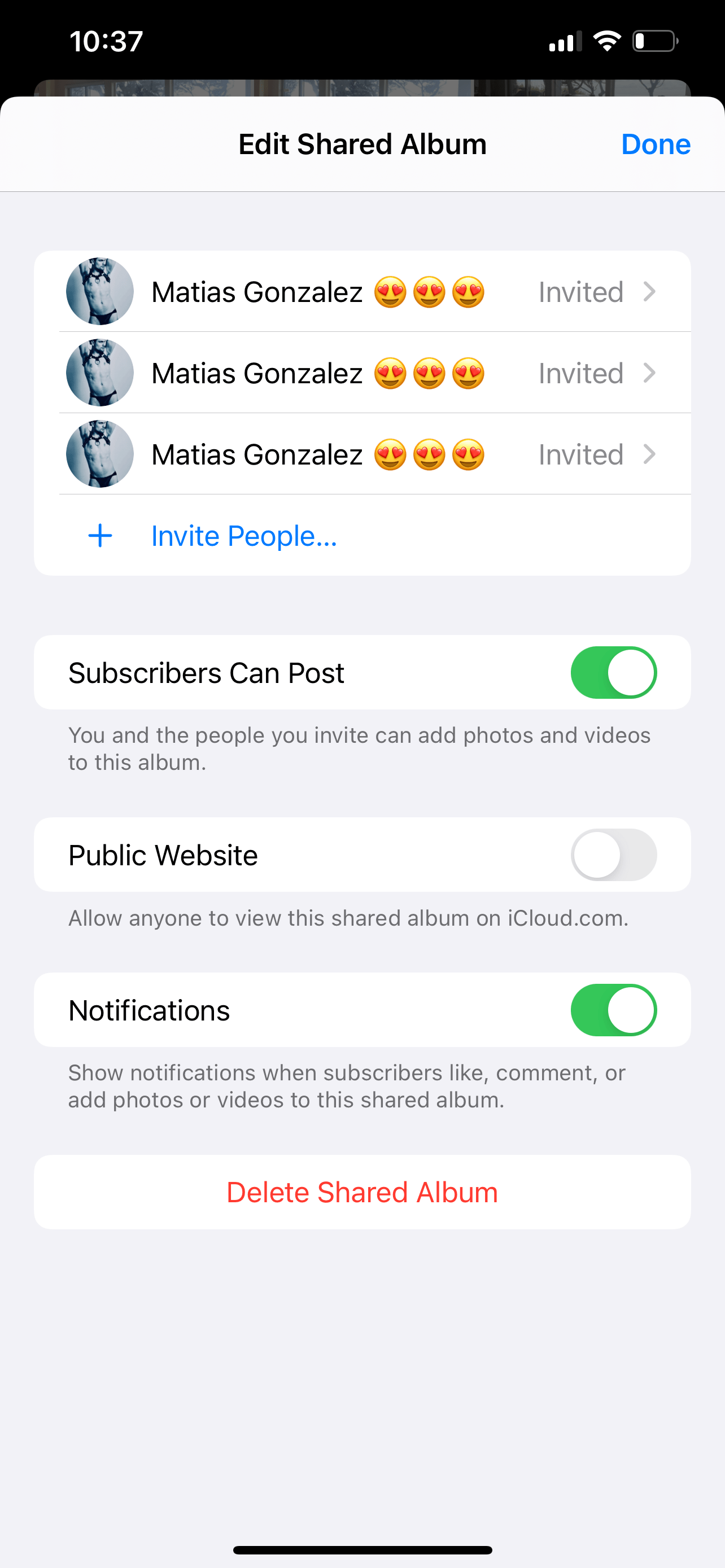 Photo Album Sharing Invites Not Going Thr… Apple Community