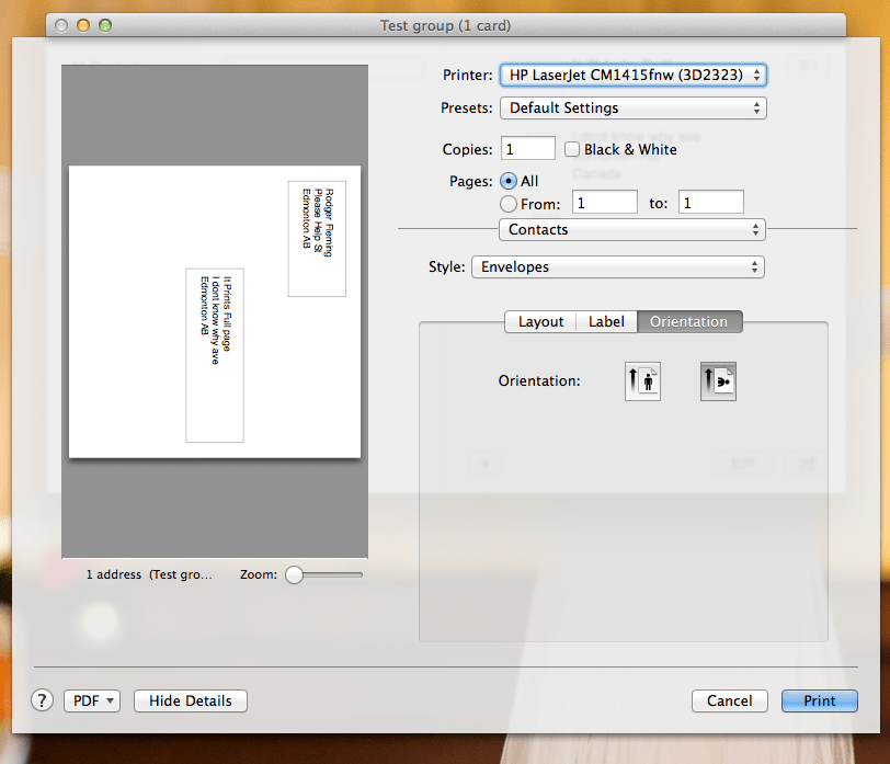 Mac Mini envelopes printing full page siz… Apple Community