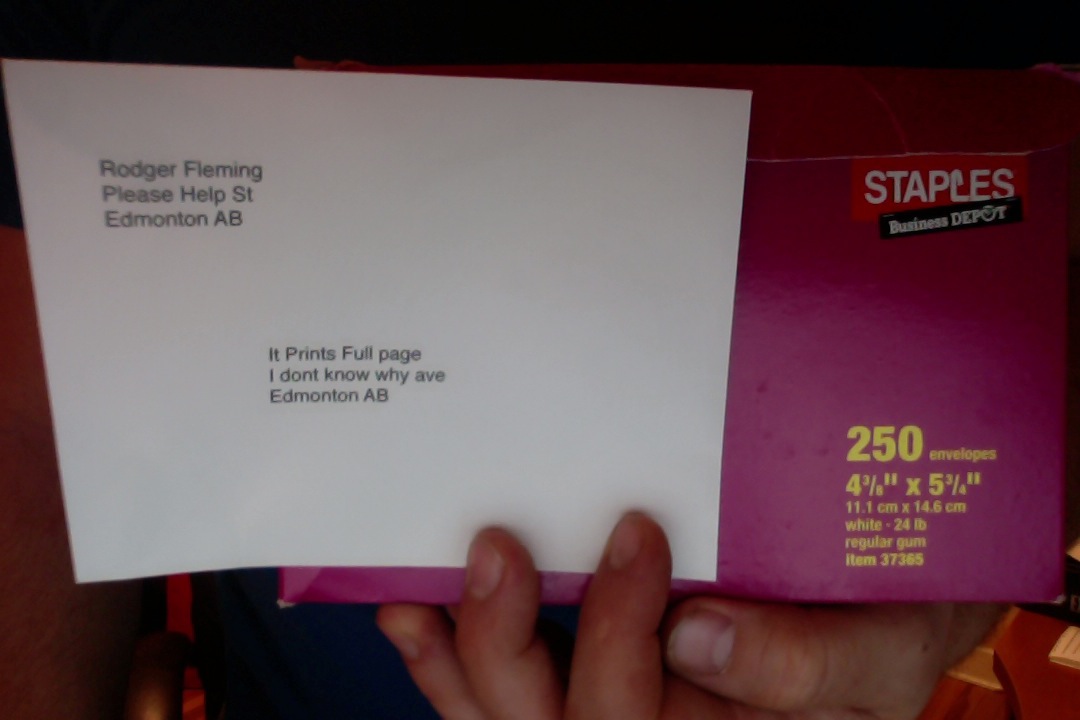 Mac Mini envelopes printing full page siz… Apple Community