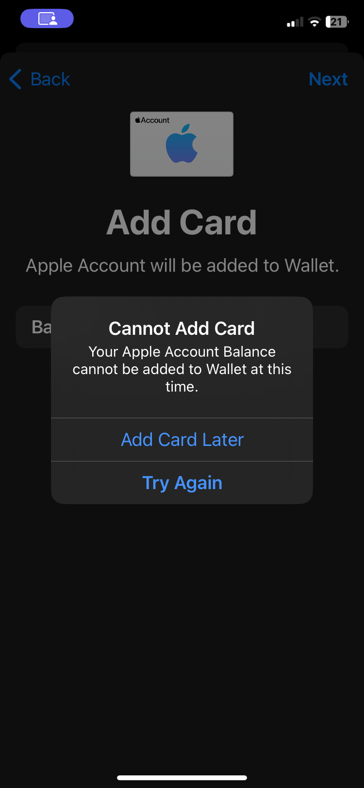 Can’t add Apple gift card to wallet Apple Community