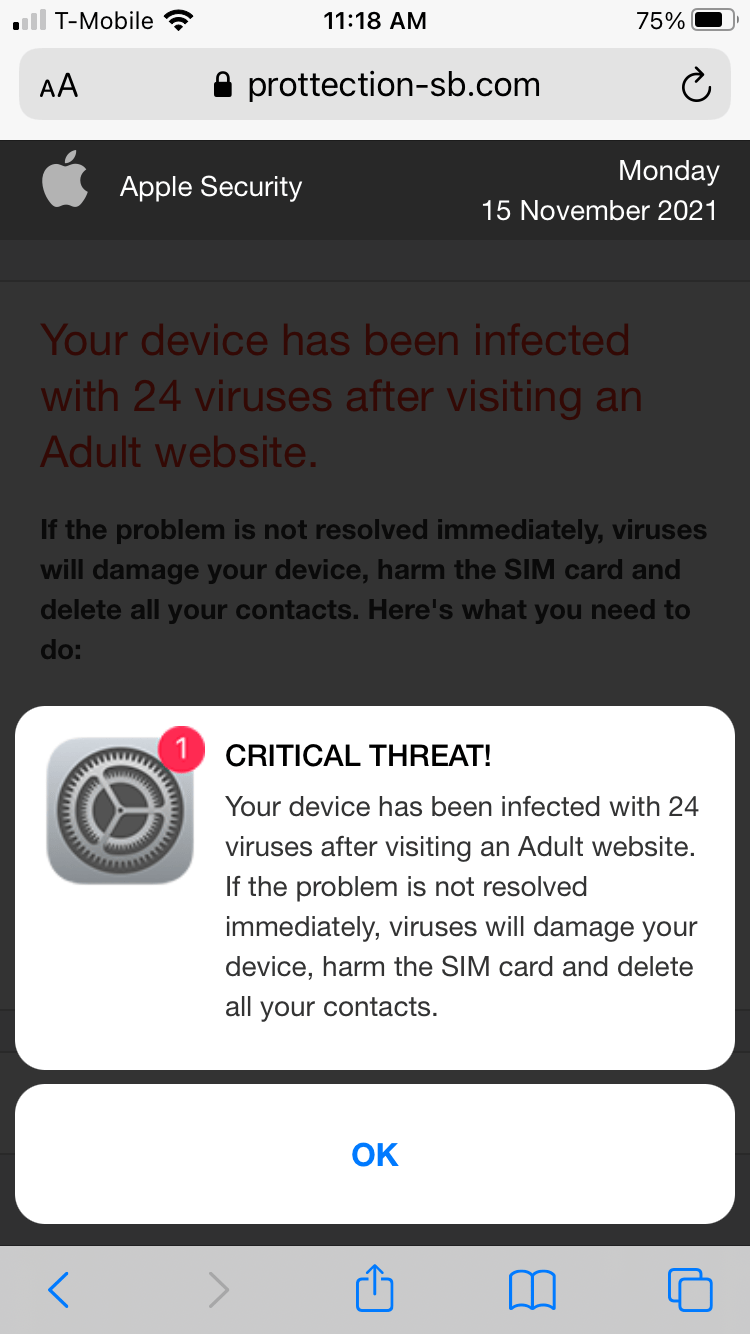 security warning Apple Community