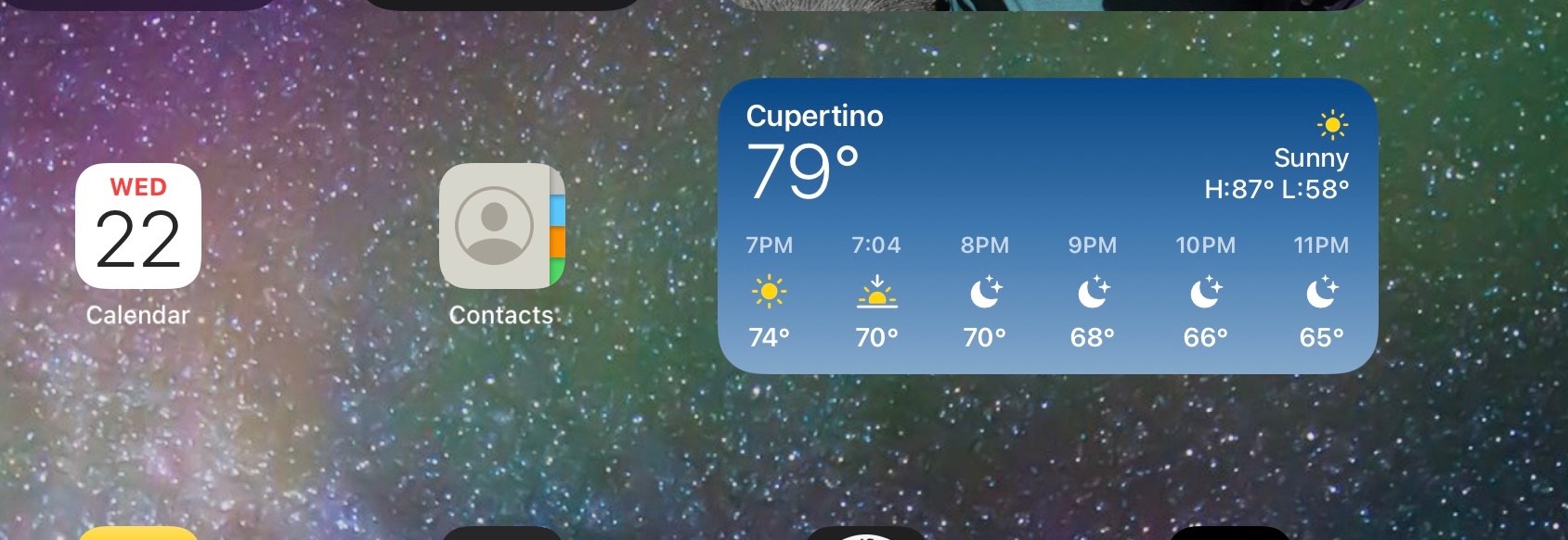 Weather App showing Cupertino Apple Community