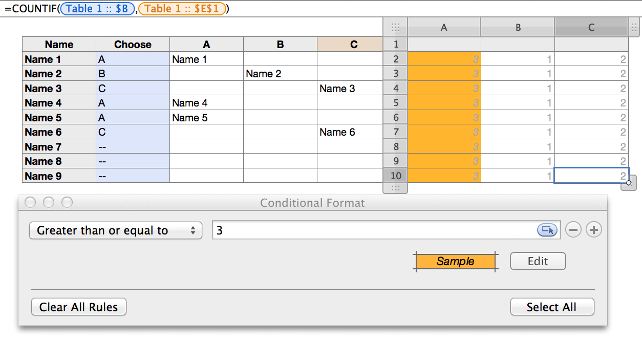 Numbers drop down list and if statement Apple Community