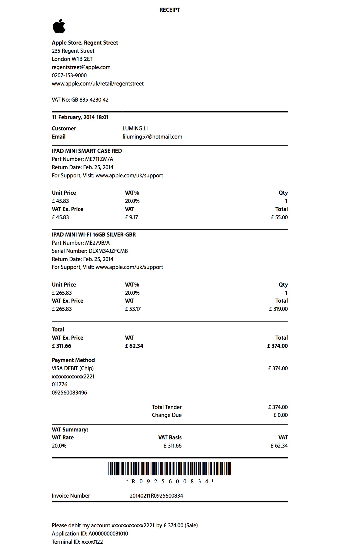 I bought a iPad in Regent Street and your… Apple Community