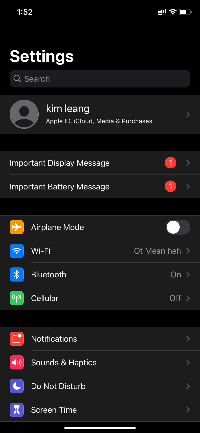 Important Display Message Apple Community