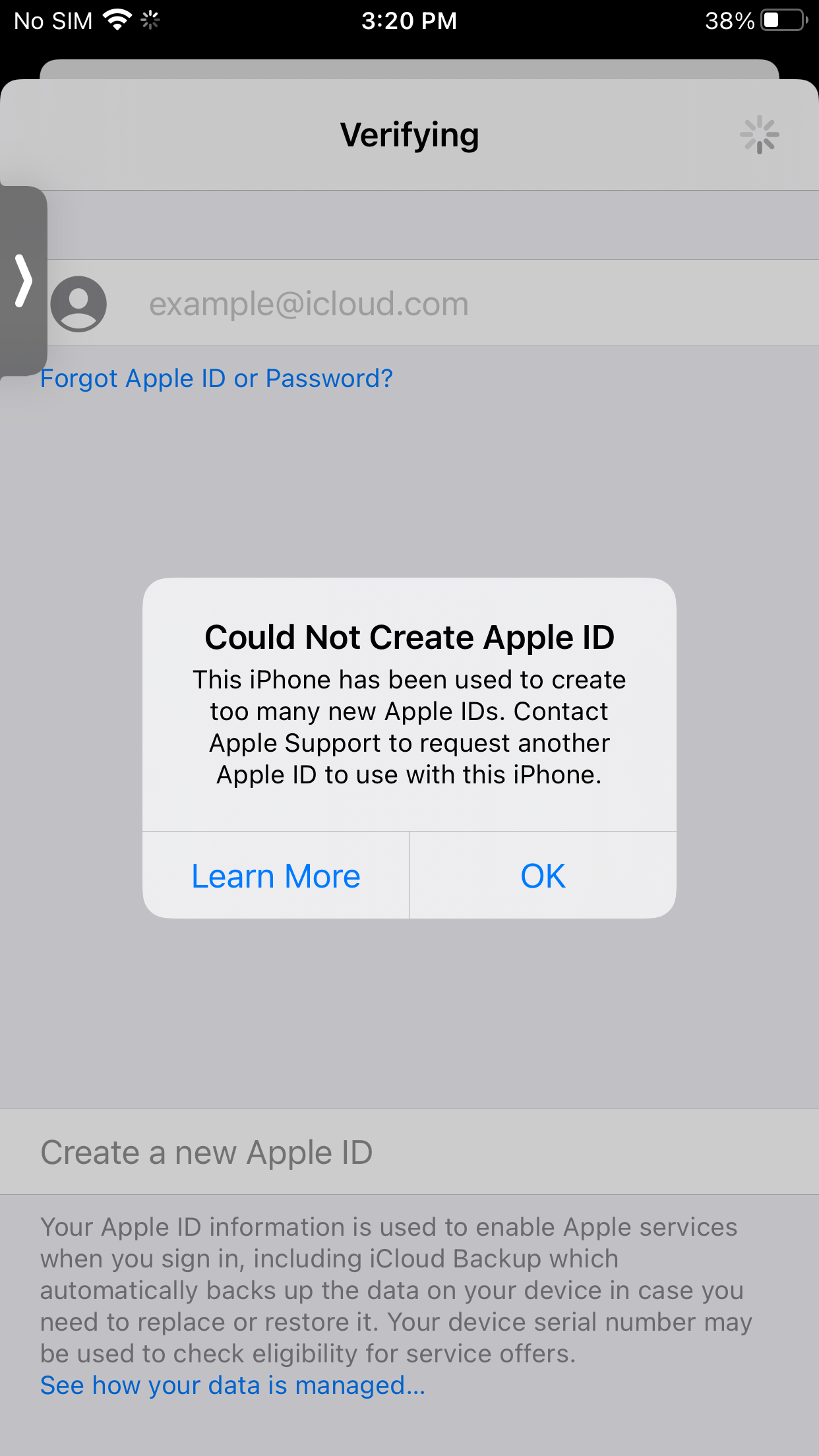 Could not create Apple ID this iPhone has… Apple Community
