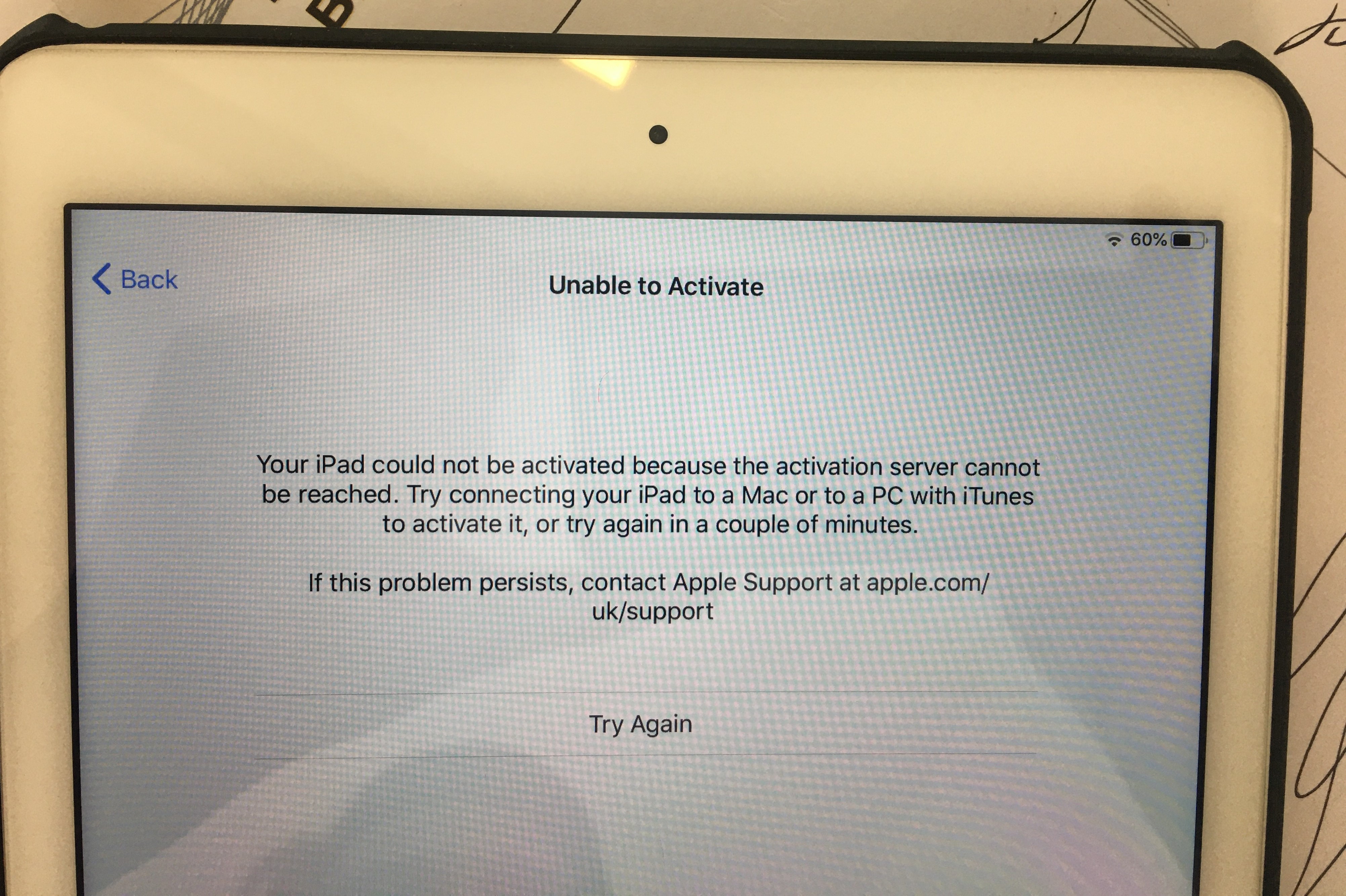 My iPad air 2 wifi . unable to activate … Apple Community